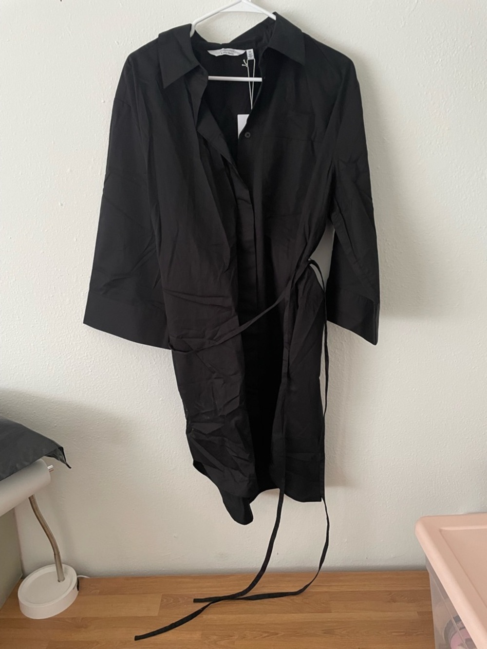 & Other Stories Black Button-Front Dress with Tag